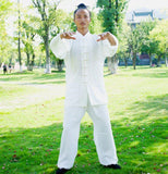 Handmade White Wudang Tai Chi Uniform Open Sleeves - Wudang Store